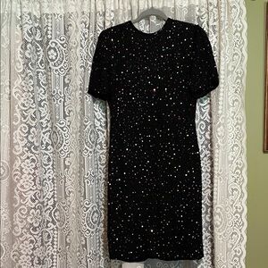 Vintage Scala Black Beaded Cocktail Dress